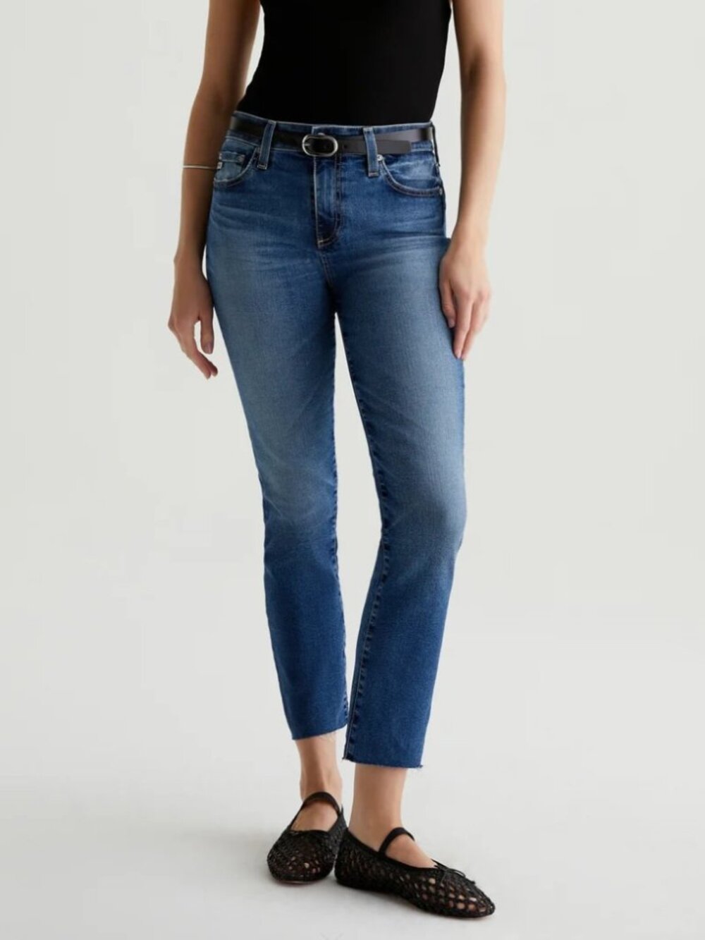 AG Adriano Goldschmeid Mari Crop High Rise Slim Straight Jeans Sz 29